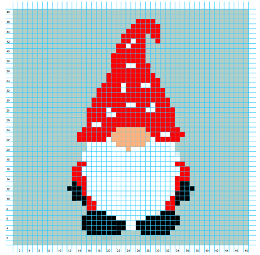 Diagramme au crochet - Gnome de Noël